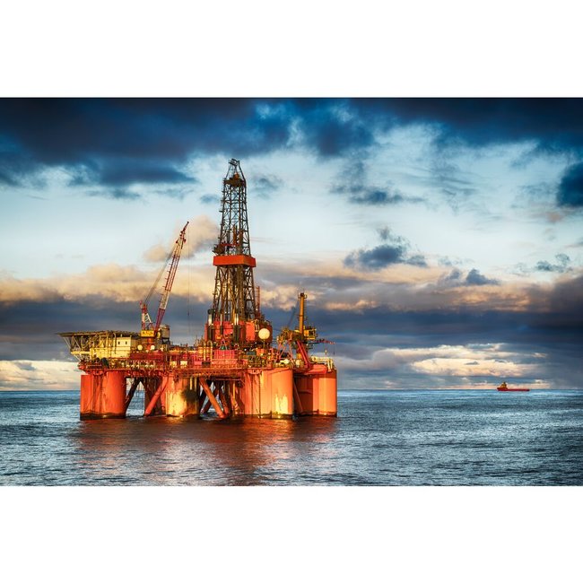 Photo of an offshore rig.