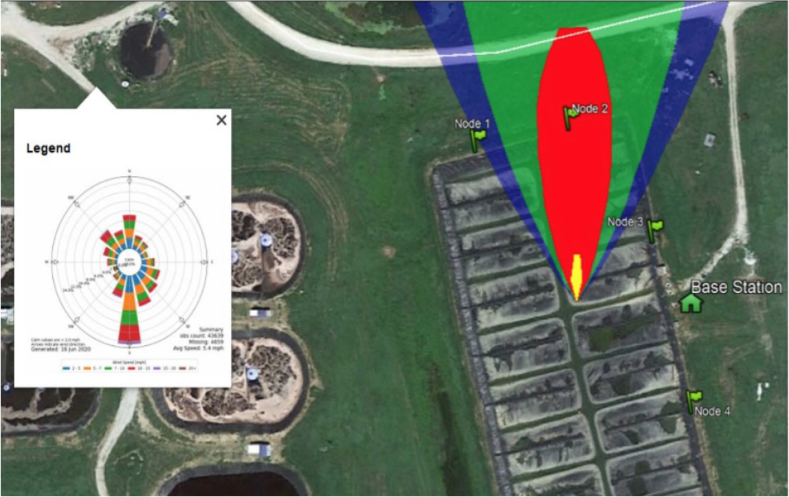 A visualization of methane leak detection technology utilizing weather data