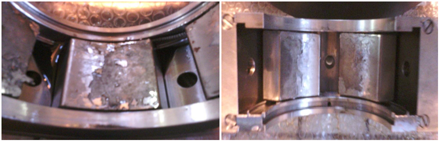DE bearing lower half and upper half as found condition