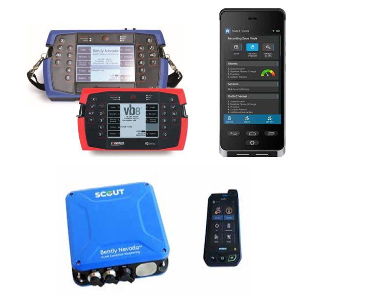 bently nevada portable data collectors, scout 100, scout 200, vbseries, vibration testers, vibration meters
