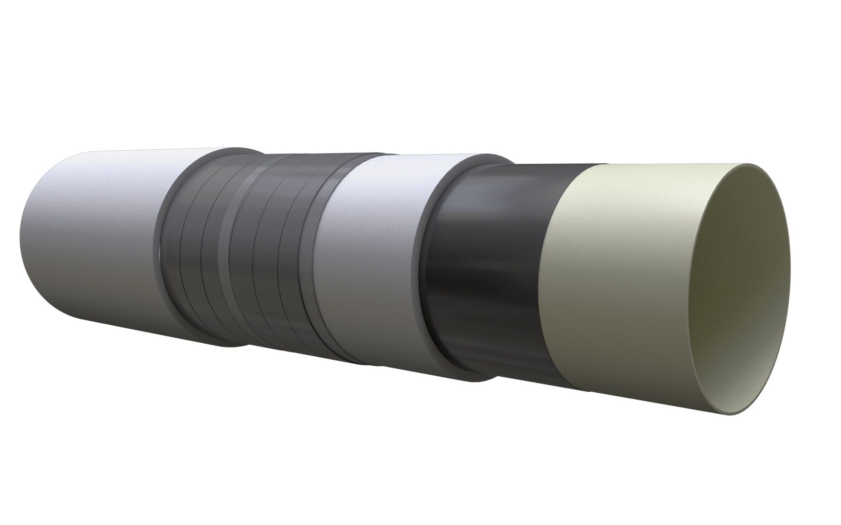 Rendering of composite line pipe for oil and gas and new energy applications