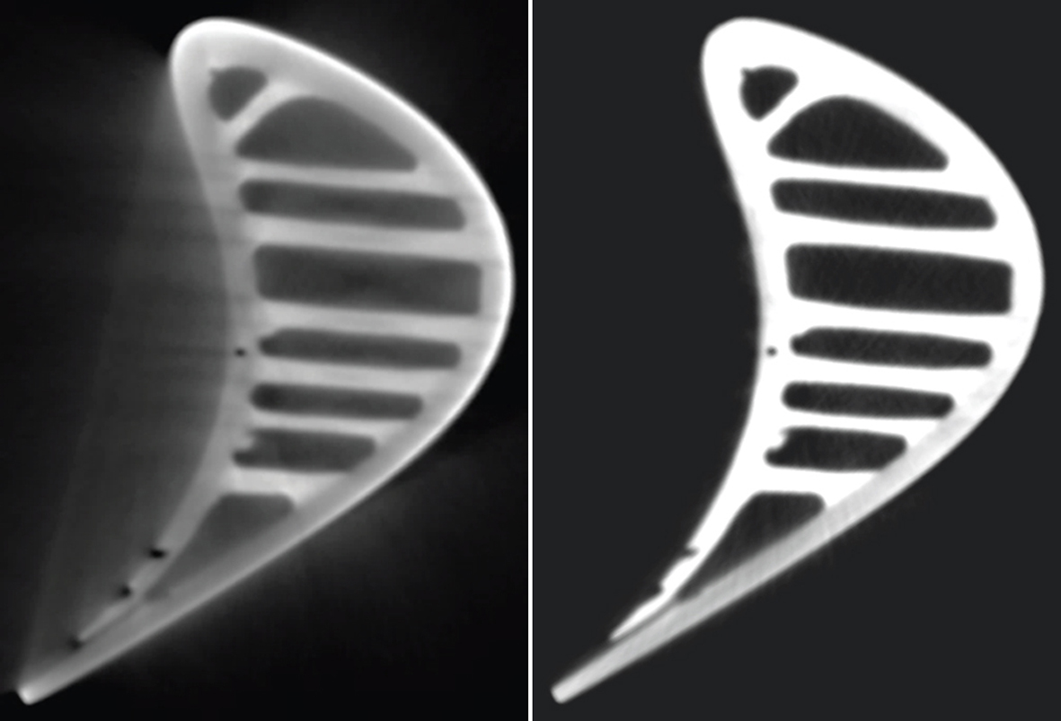 scatter correct turbine blade