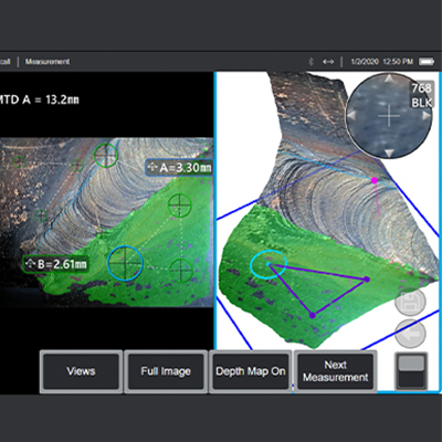 surfaced point cloud visualization 3d measurement 3d inspection software mentor visual iq videoscope