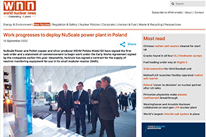 Work progresses to deploy NuScale power plant in Poland – World Nuclear News