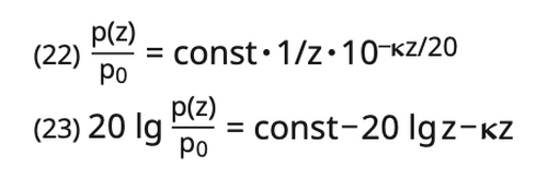 2 formulas related to sound attenuation 