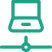 Laptop connnected green logo