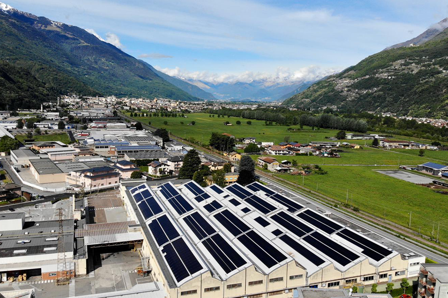 Solar Panels Powering a Baker Hughes Facility in Massa, Italy