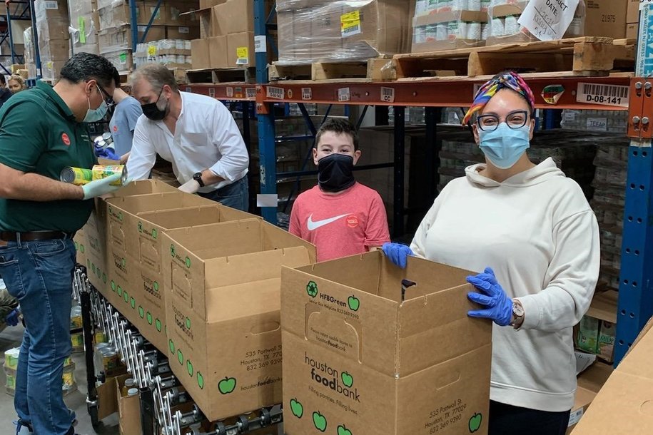 Baker Hughes Employees Volunteering at the Houston Food Bank in Houston, USA