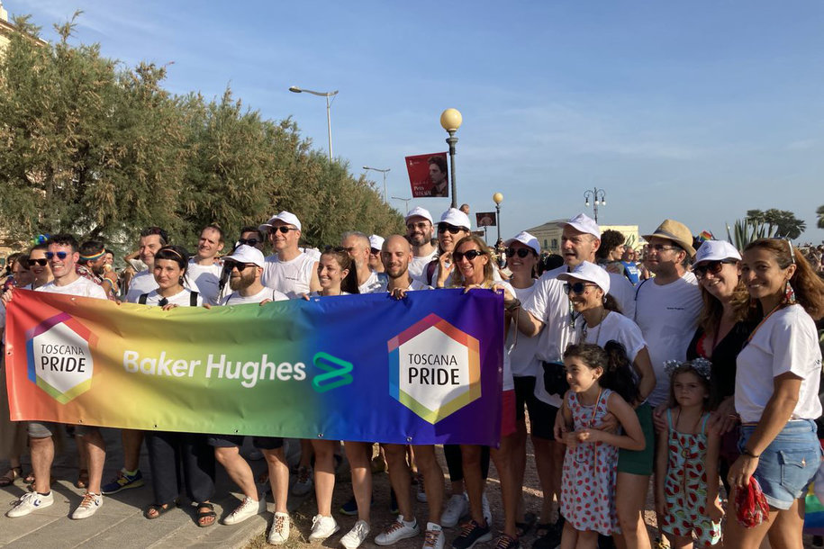 The Baker Hughes team at a Pride event in Florence, Italy