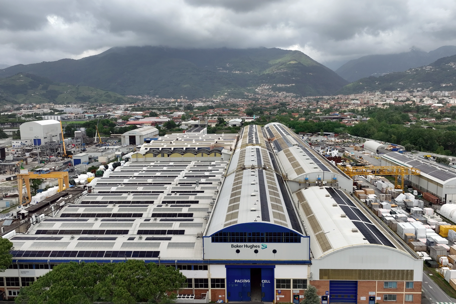 Solar Panels Powering a Baker Hughes Facility in Massa, Italy