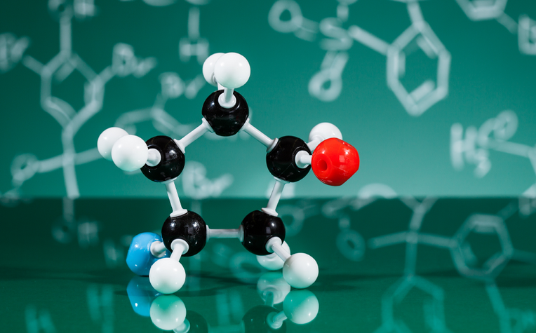 Graphic of a molecule. 