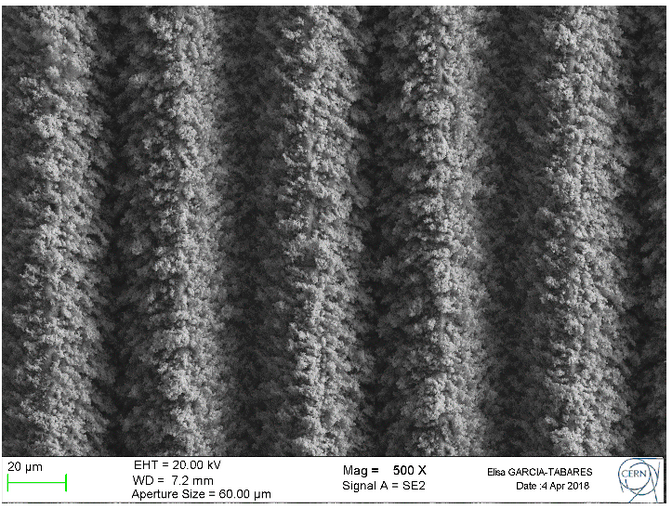 Top view of LESS treated surface.
