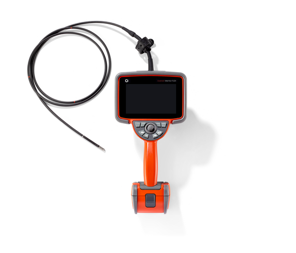 Image of Everest Mentor Flex video borescope with flexible probe attached.