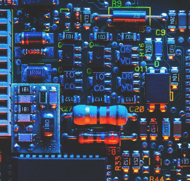 Photo of a computer circuit board.