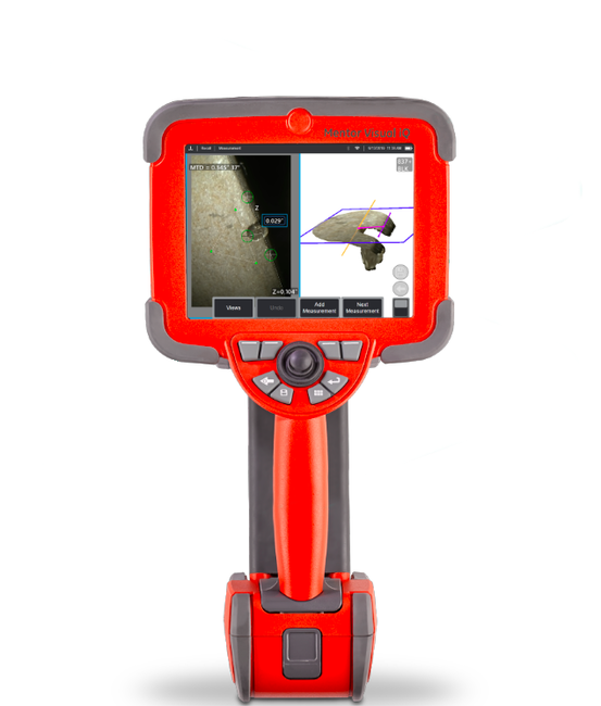 A red handheld video borescope