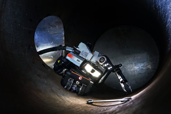 BIKE robot inspecting inside of a chamber.