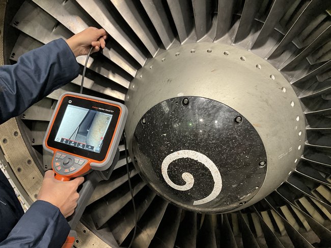 The new Mentor Visual iQ+ video borescope is the perfect tool for inspecting turbine blades.