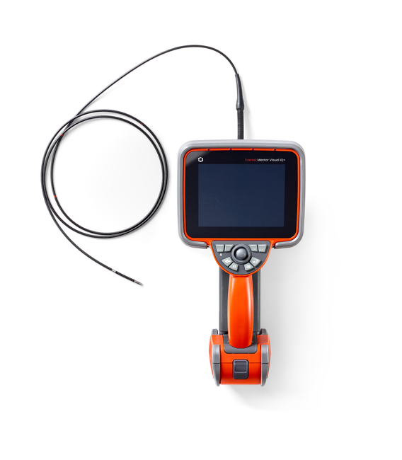 Straight up and down picture of Mentor Visual iQ+, Waygate Technogolies's newest industrial borescope.