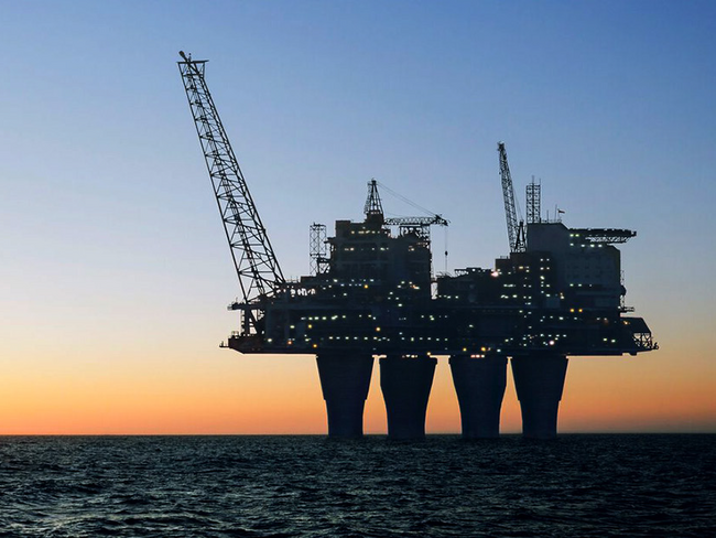 Offshore production rig photo.