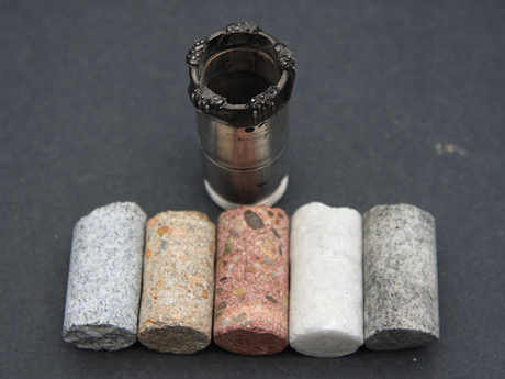 Photo of coring samples from the PowerCOR service