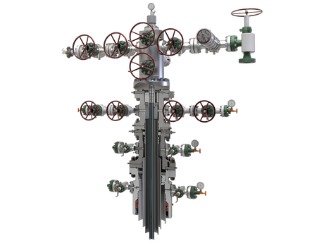 Rendering of a conventional wellhead system.