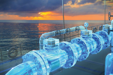 Translucent pipe rig offshore