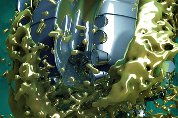 Animation still of PERFLEX high-performance water-based drilling fluid system in action.