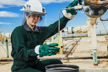 Photo of a chemical engineer in the field.