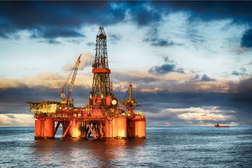 Photo of a offshore rig, north sea.