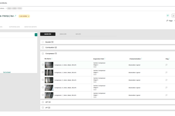 Screenshot of the InspectionWorks platform library with a history of previous inspections and their details.