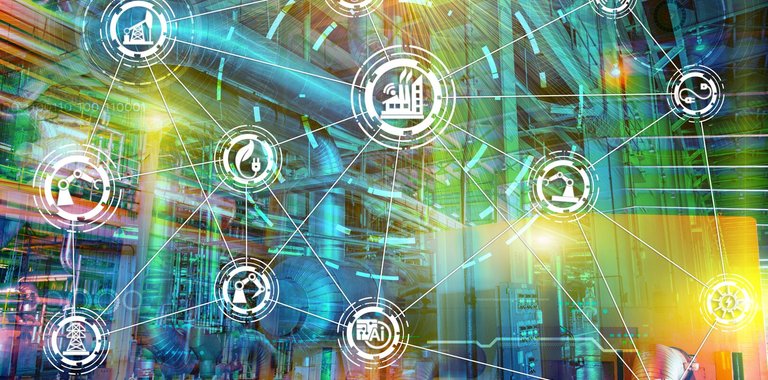 Industry 4.0 image. industrial instruments in the factory