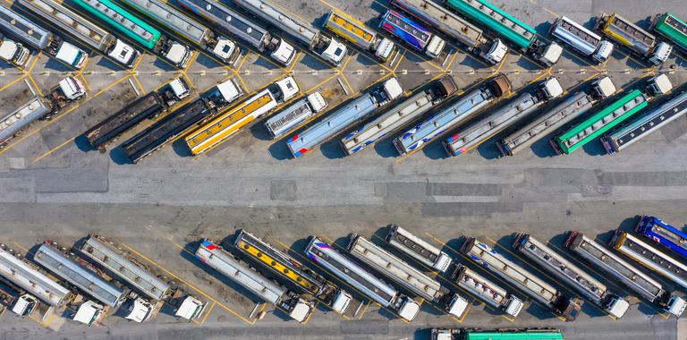 Arial photo of shipping containers.