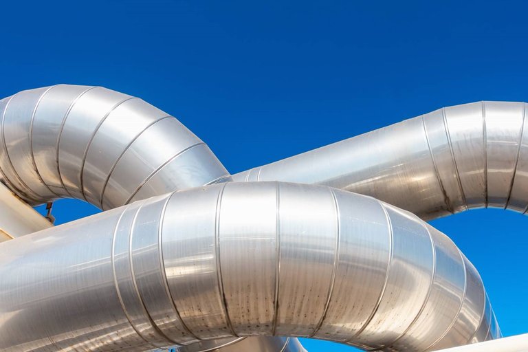 Pipeline with blue sky