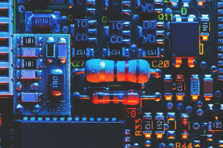 Photo of a computer circuit board.